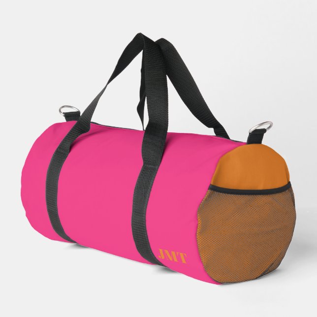 Hellrosa und orange Monogramm Duffle Bag (Rechte Ecke)