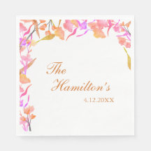 Hellrosa und orange Wildblume Hochzeit