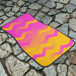 Hellrosa und orange Zickzack Autofußmatte