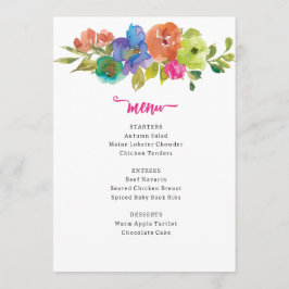 Hellrosa und orangefarbene Blüten Menükarte