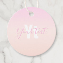 Hellrosa und Pfirsichfarben Ombre Name & Monogramm Geschenkanhänger