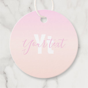 Hellrosa und Pfirsichfarben Ombre Name & Monogramm Geschenkanhänger