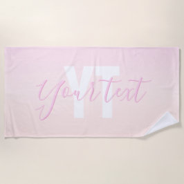 Hellrosa und Pfirsichfarben Ombre Name & Monogramm Strandtuch