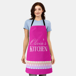 Hellrosa und Pola-Punkte Schürze