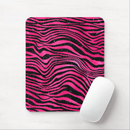 Hellrosa und schwarz glänzende Farbstreifen Mousepad