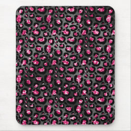 Hellrosa und schwarzglänzende Glam-Tierwerbung Mousepad