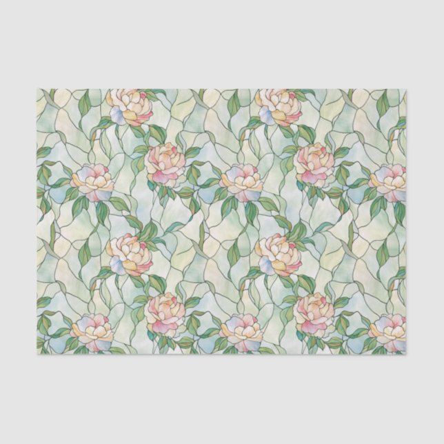 Hellrosa und weiße Blume Festhalteeffekt Seidenpapier (Vorderseite)