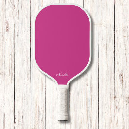 Hellrosa und weiße, moderne Monogramm Pickleball Schläger
