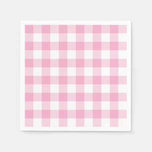 Hellrosa und weißer Buffalo-Karo-Gingham Serviette