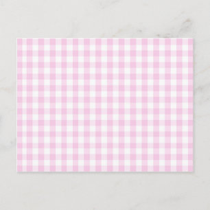 Hellrosa und weißes Gingham-Muster, gürtelartig Postkarte