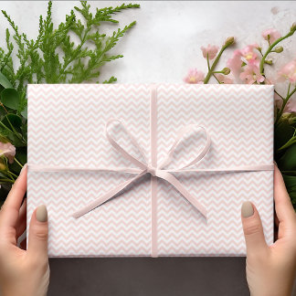 Hellrosa und Zickzack Streifen Babydusche Geschenkpapier