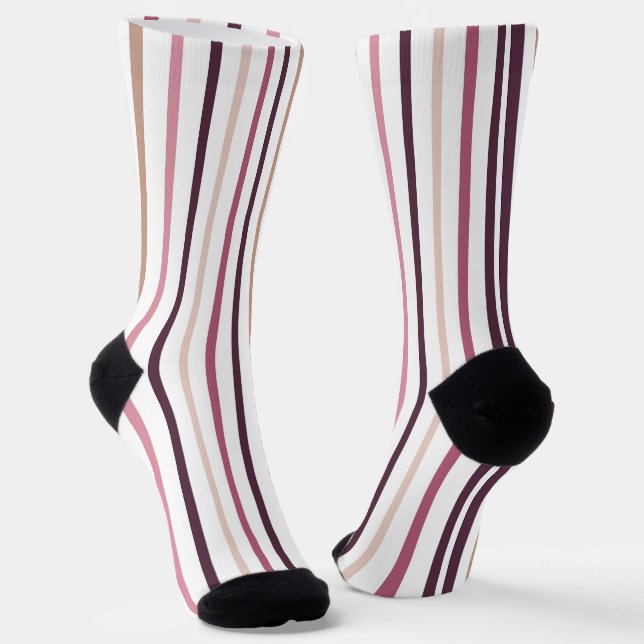 Hellrosa vertikale Streifen Socken (Gewinkelt)