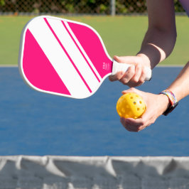 Hellrosa weiße, diagonale Streifen Pickleball Schläger