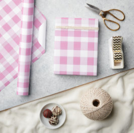 Hellrosa Weiße Weiche Gingham Röte Karo Muster Geschenkpapier