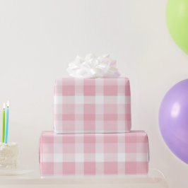 Hellrosa Weiße Weiche Gingham Röte Karo Muster Geschenkpapier