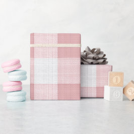 Hellrosa Weiße Weiche Gingham Röte Karomuster Geschenkpapier