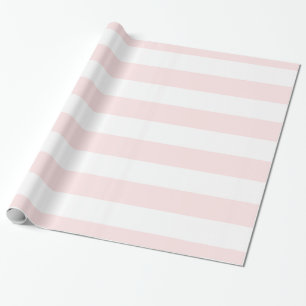 Hellrosa, Weiße XL-Streifenmuster Geschenkpapier