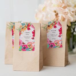 Hellrosa Wildblume Brautparty Vielen Dank Geschenkanhänger