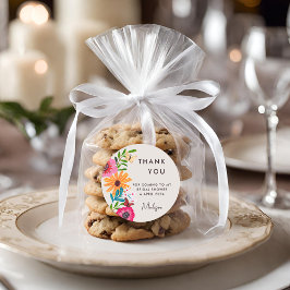 Hellrosa Wildblume Brautparty Vielen Dank Runder Aufkleber