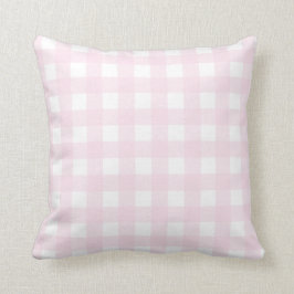 Hellrosa Wurfs-Kissen mit rosa Gingham-Muster Kissen