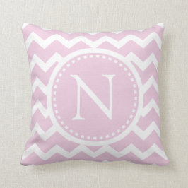 Hellrosa Zickzack Girly Zickzack-Monogramm Kissen