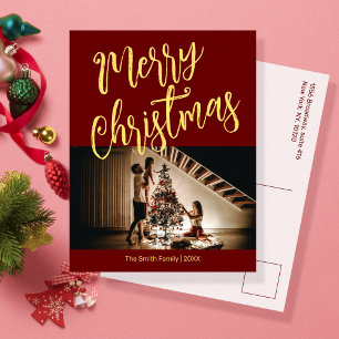 Hellrot mit Ihrem Foto Weihnachten