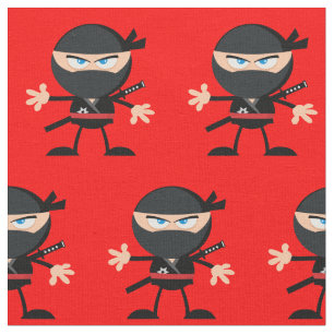 Hellrot mit Ninjas Stoff