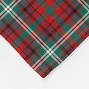 Hellrot und grüner Karierter Maguire Tartan Fleecedecke