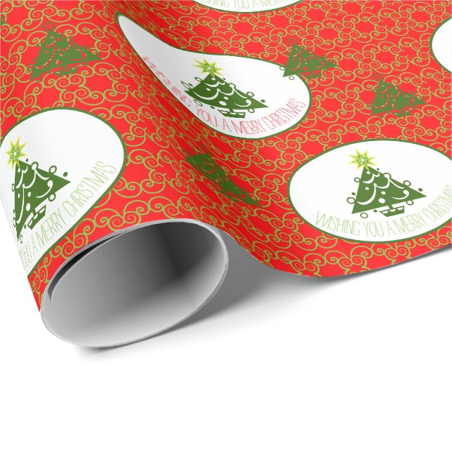 Hellrot und Limettengrün Geschenkpapier (Rolleneckpunkt)