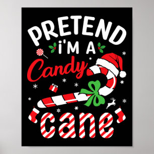 Hellrot und weiße Weihnachtscreme Candy Cane Shirt Poster
