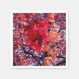 Hellrote Blätter Serviette