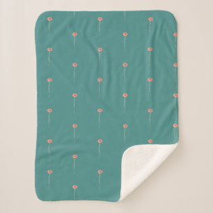 Hellrote Gerbera-Blumen-Wurfdecke Sherpadecke