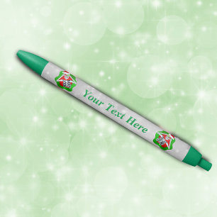Hellrote grüne Spritzer Weihnachtsskelette Kugelschreiber