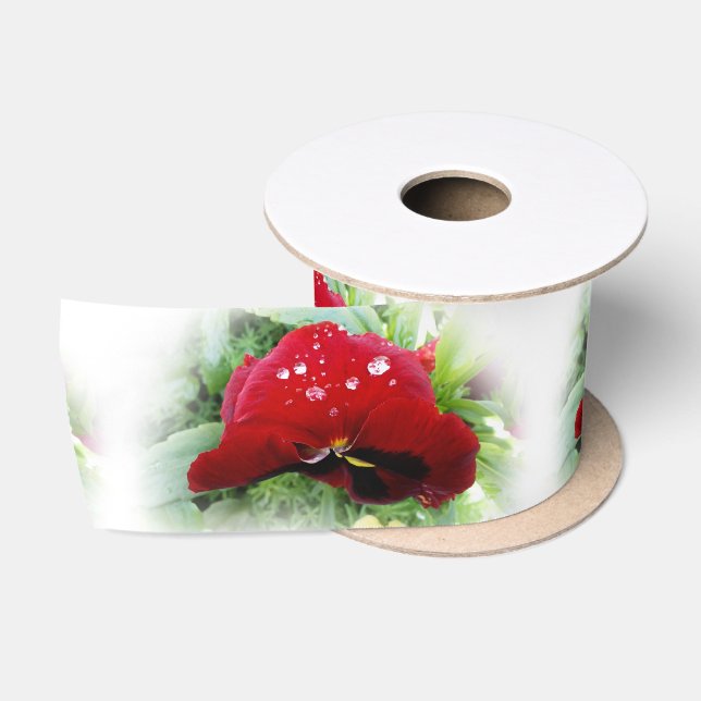 Hellrote Panik Satinband (Spule)