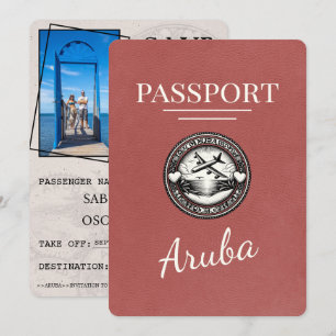 Hellroter Aruba Reisepass Save The Date