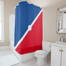 Hellroter, blau-weißer Diagonalblock