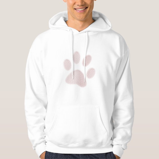 Hellroter Halbtontatzen-Druck Hoodie (Vorderseite)