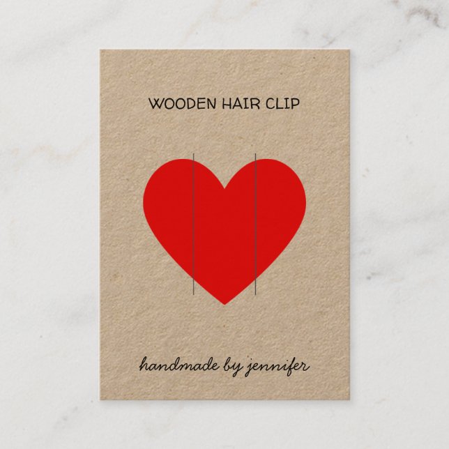 Hellroter I-Liebe Hair-Clip-Holder Visitenkarte (Vorderseite)