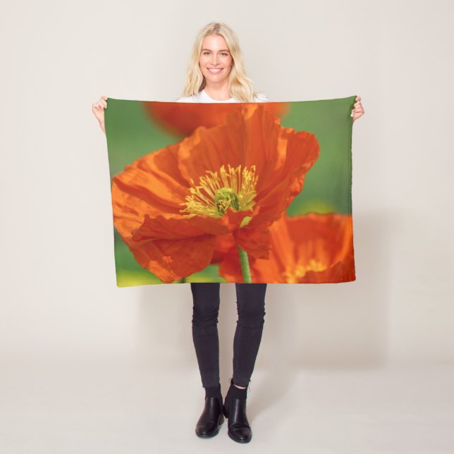 Hellroter Mohn Fleecedecke (Beispiel)