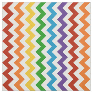 Hellroter Regenbogen-Zickzack Stoff