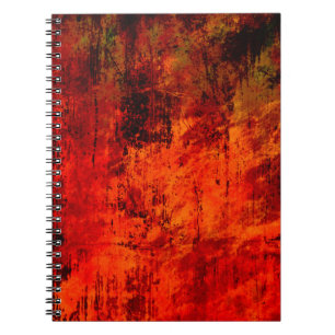 Hellroter, schmutziger, schwarzer Hintergrund. Hal Notizblock