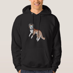 Hellroter sibirischer Husky im Weltraum Hoodie