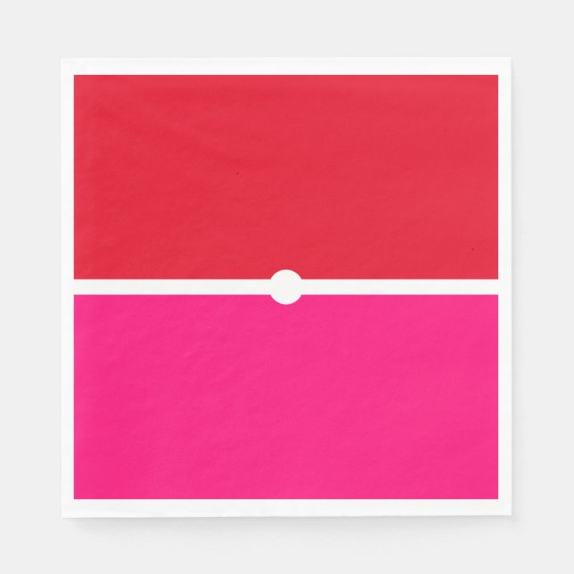 Hellrotes Candy Rosa Farbblöcke Serviette (Vorderseite)