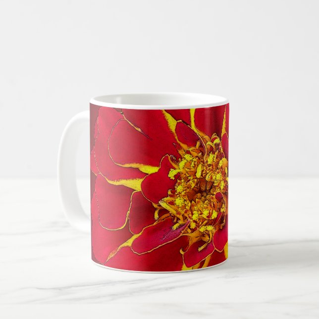 hellrotes Geländer Kaffeetasse (Vorderseite Links)