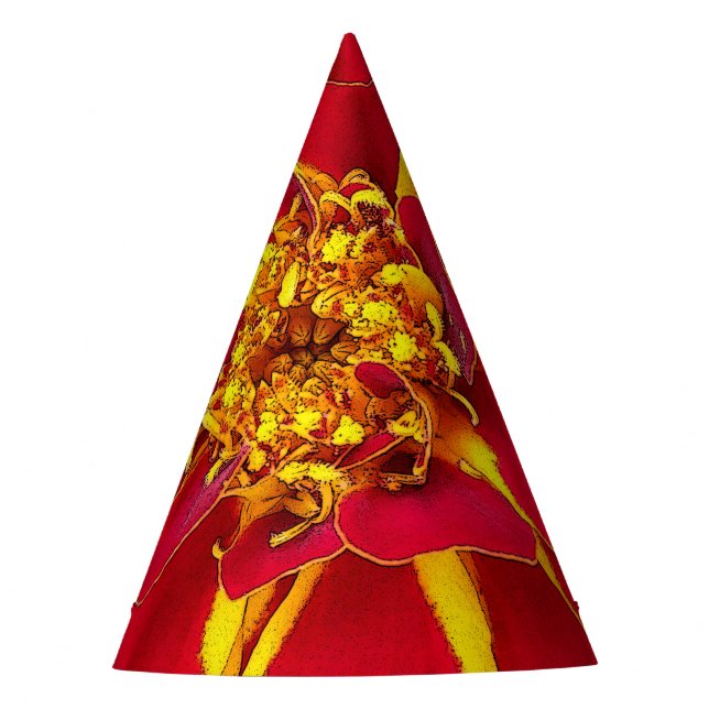 hellrotes Geländer Partyhütchen (Vorderseite)