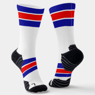 Hellrotes Weiß und blaues Streifen-Design Socken