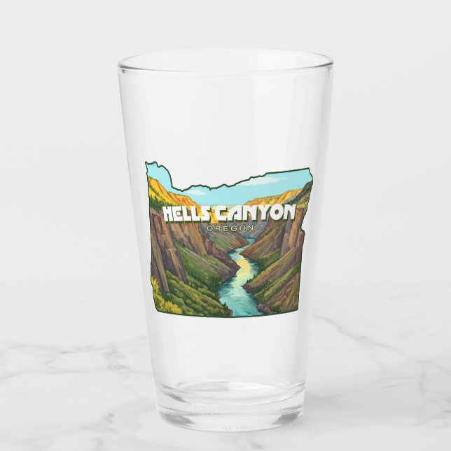 Hells Canyon Oregon Karte Glas (Vorderseite)