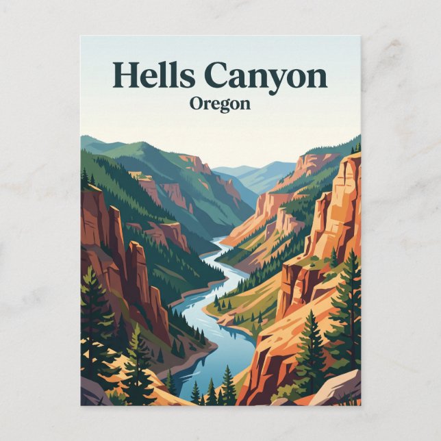 Hells Canyon, Oregon Postkarte (Vorderseite)