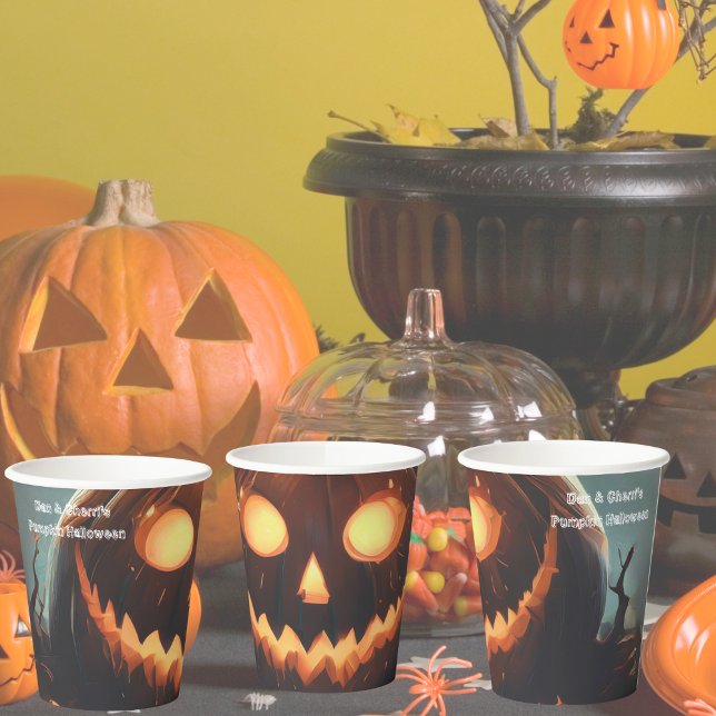 Hells Pumpkin Halloween-Party Paper Cups Pappbecher (Hells Pumpkin Halloween Party Paper Cups)