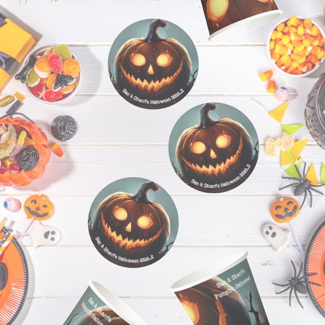 Hells Pumpkin Halloween-Party Runder Pappuntersetzer (Hells Pumpkin Halloween Party Round Paper Coaster)